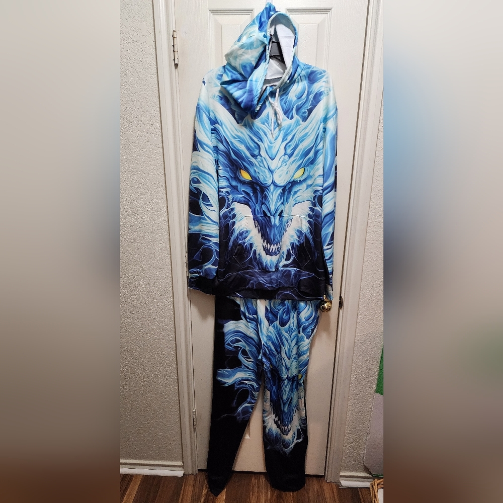 Blue Dragon Hoodie and Pants Set
